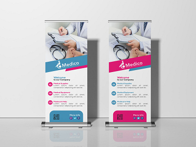 Stand Banner Template Design banner banner ad banner ads banner design branding clean creative design medical medical banner medical suplies professional retractable banner roll up banner roller banner simple stand stand banner template x stand banner