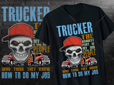 Truck Driver Vector Print T-Shirt Design