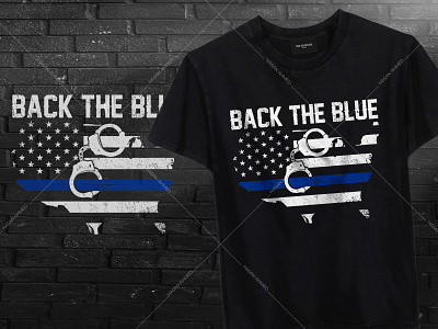 Back The Blue American Police T-shirt Design
