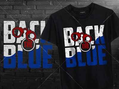 Back The Blue American Police T-shirt Design