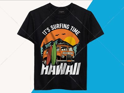 It's Surfing Time Hawaii Beach T-shirt Design