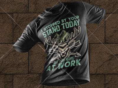 Hunting Deer Vector Printing T-shirt Design Template