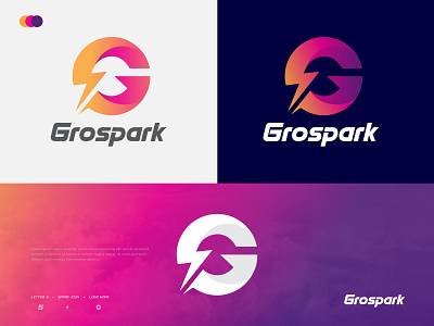 Grospark logo design - G modern logo mark.