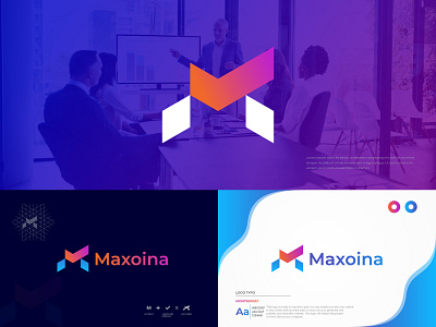 Maxoina logo design - M modern logo mark.