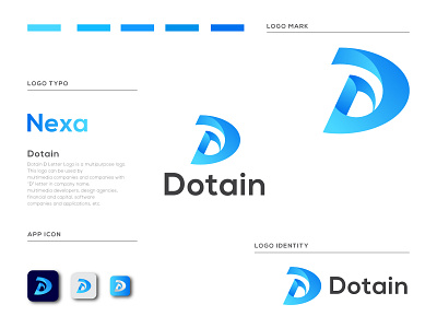 Modern Abstract D Letter Logo Design.