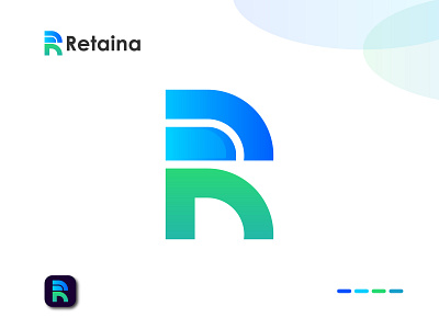 Retaina Logo Design, R Modern Logo Mark. 2020 2021 top 5 abstract app logo app logo icon brand identity branding creative logo lettering logo logo designer logo presentation minimalist logo minimalistic logo modern logo popular dribbble shots popular logo r logo mark simple typography wordmark