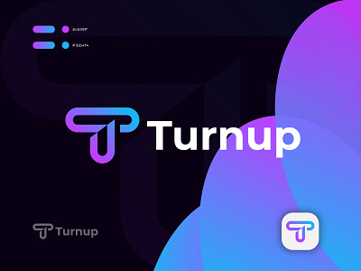 Turnup Logo Design, T Modern Logo Mark.