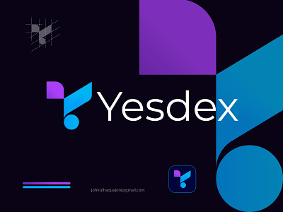 Yesdex Logo Design, Y Modern Logo Mark. 2020 2021 top 5 abstract app logo brand identity branding colorful creative logo logo design logo designer logo presentation minimal minimalist logo minimalistic design modern logo modern professional popular dribbble shots simple tech typography y letter logo