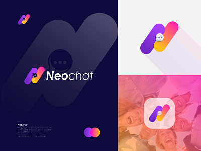 Niochat logo design, N modern logo mark.