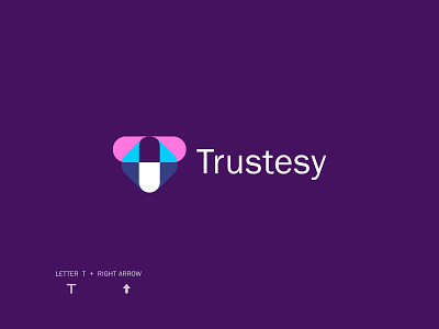 Trustesy app icon logo design, T modern logo mark.