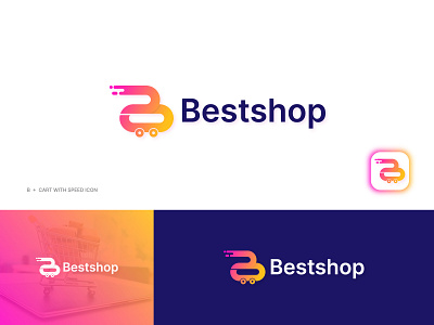 B + Shopping Cart Logo Concept