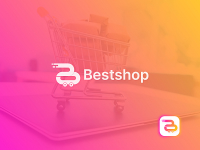 B + Shopping Cart Logo Concept