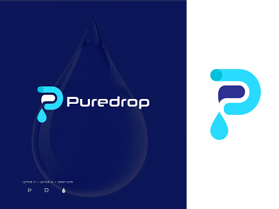 P + D + Drop Icon Logo Design