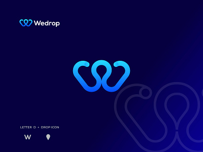 W + Drop Icon Logo concept, W Logo mark abstract app logo best logo designer brand identity branding business logo company logo creative logo dribbble logo drop icon logo gradient logo graphic design illustration logo logo design logo designer logo presentation modern logo top logo designer w logo