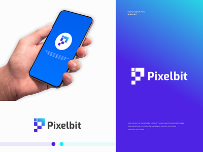 P + Pixel Logo Design, Modern P Logo