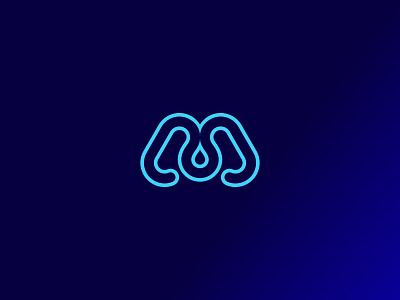 Letter M Drop Logo, Modern Logo