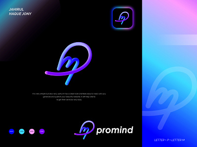 Letter P+M Logo, Modern Logo Design abstract app logo best logo designer brand identity branding branding guideline colorful logo creative logo gradient logo graphic design logo logo design logo designer m modern logo p pm popular dribbble shots website logo