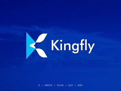 Kingfly Logo Design abstract app logo arrow logo best logo designer bird logo brand identity branding creative logo graphic design k k logo logo logo design logo designer modern logo plane logo popular logo designer ui