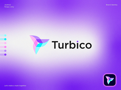 Turbico Logo abstract app logo blockchain logo brand identity branding colorful logo creative logo cryptoart cryptocurrency ecommerce geometric graphic design hexagon logo logo logo design logo designer modern logo tech technology turbine logo