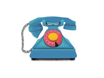 Vintage object - Telephone art design editorial illustration vintage
