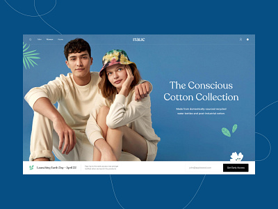 Conscious Cotton Collection - Landing page design ecommerce fashion illustration landingpage ui ux web design