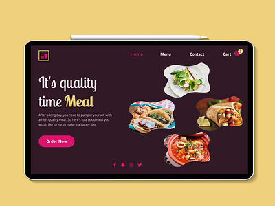 Quality Time Meal Page design illustration minimal ui ux web