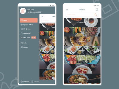 Food Mobile App design foodapp ios ios app design menu restaurant sidebar ui ux