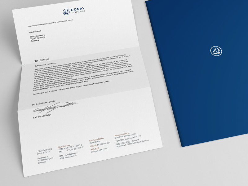 CONAV Consulting, Print Media corporate design cards graphics
