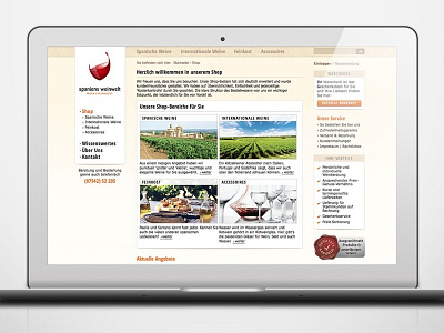 Webdesign for Spaniens Weinwelt frontend design ui design webdesign