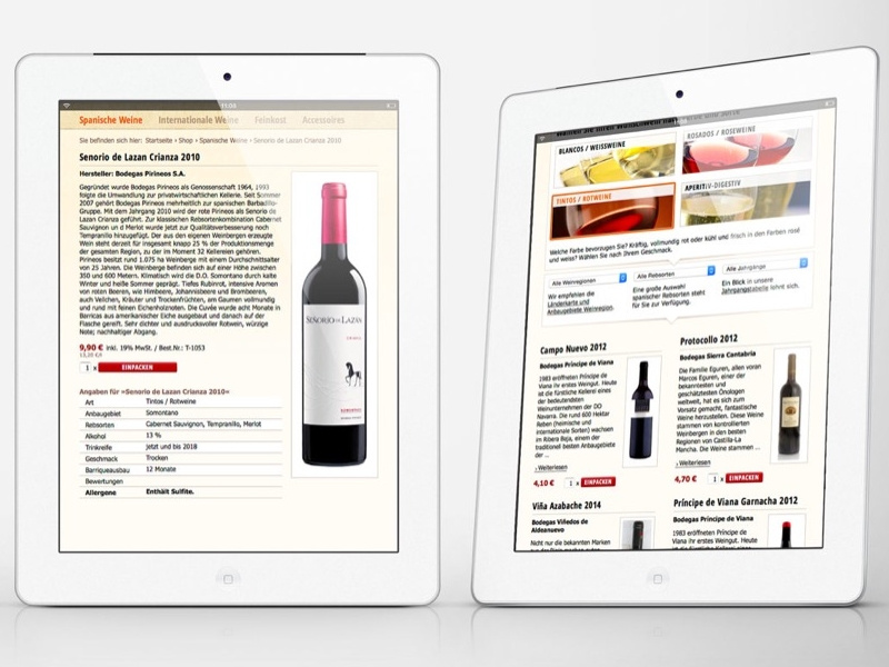 Webdesign for Spaniens Weinwelt wine website ui design frontend design webdesign