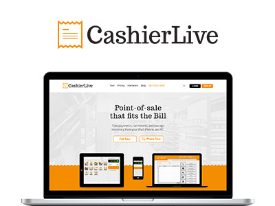 CashierLive Homepage Redesign cashier cashier live clean homepage redesign ios marketing modal pos ui web