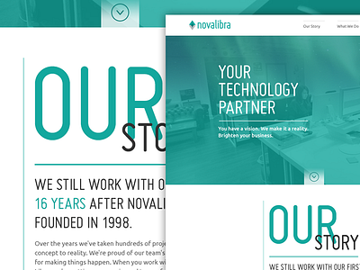 New NovaLibra Site 1 pager brand design development html5 canvas identity layout marketing responsive space technology typography