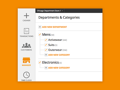 Departments & Categories