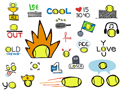 Tennis Ace Stickers