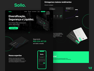 UI Concept Sollo Capital aplicativo bank crypto design finance financial fintech interface landing page site ui ui design uidesign ux uxdesign uxui webdesign website website design