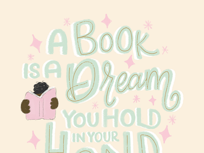 book dream books cute illustration hand lettering illustration