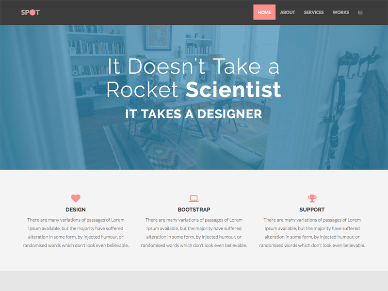 Spot - Free Bootstrap 3 Theme freebie freebies theme bootstrap web design flat