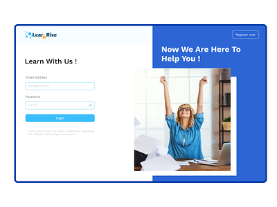 Learn & Rise - Online Academy Login academy dashboard login logo online online learning web app