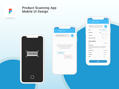 Product Scanning App Mobile UI Design android app ui data store departmental store figma ios mobile application screens stock collection stock management ui design warehouse