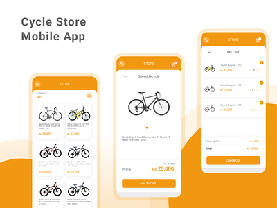 Cycle Store Mobile App (Ecommerce) ali express app store cycle cycle store daraz mobile app mobile store app mobile ui design store store app