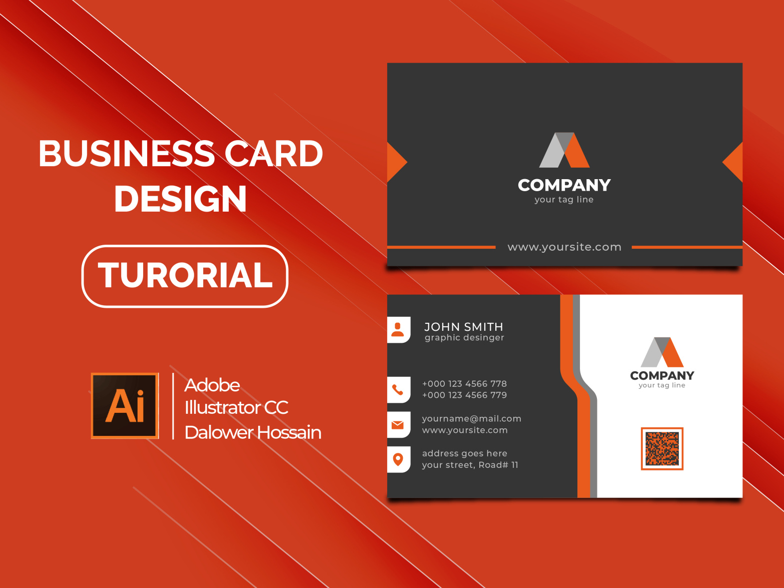 Professional Business Card Design in Adobe Illustrator CC by With Adobe Illustrator Business Card Template