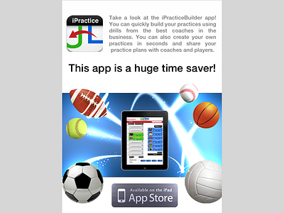 iPracticeBuilder AD app graphic mobile sports