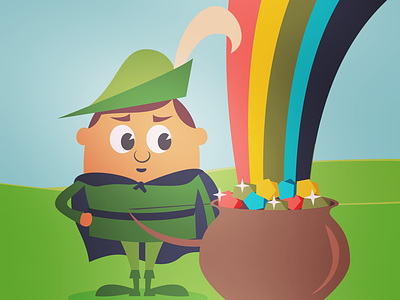 Robin Hood’s discovery archer card game family gems gold rainbow robin hood saint patrick thief