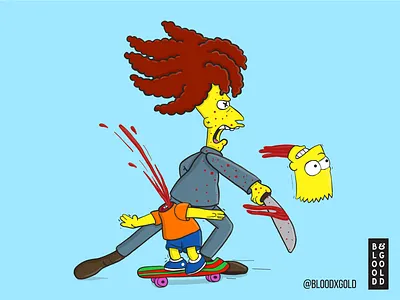 ‘Attempted Murder?’ Now Really, What Is That? bart simpson digital art illustration sideshow bob simpsons