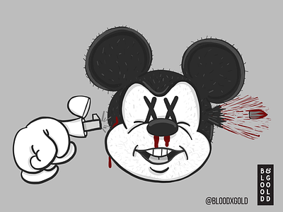 Take My Soul, And Leave This Cursed Place! daily drawing digital art disney finger guns illustration mickey mouse parody