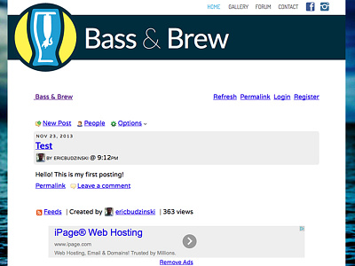 Bass & Brew blog icon web design