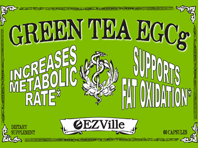 Green Tea EGCg apothecary design label supplements