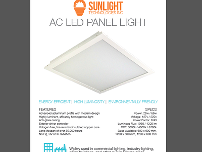 Sunlight Technologies Sell Sheet advertisement design flyer sell sheet