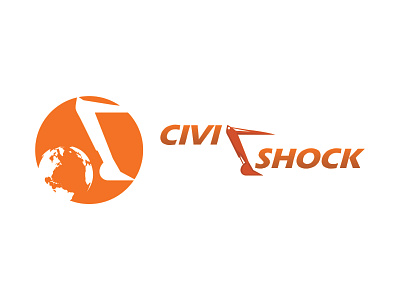 Civil Shock branding company design excavator fabrik icon industrial industry logo vector