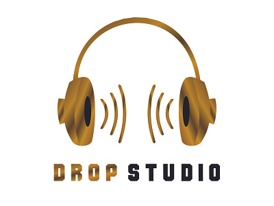 Drop Studio Logo app branding cool design design elegant gold icon logo music music logo music player typography vector